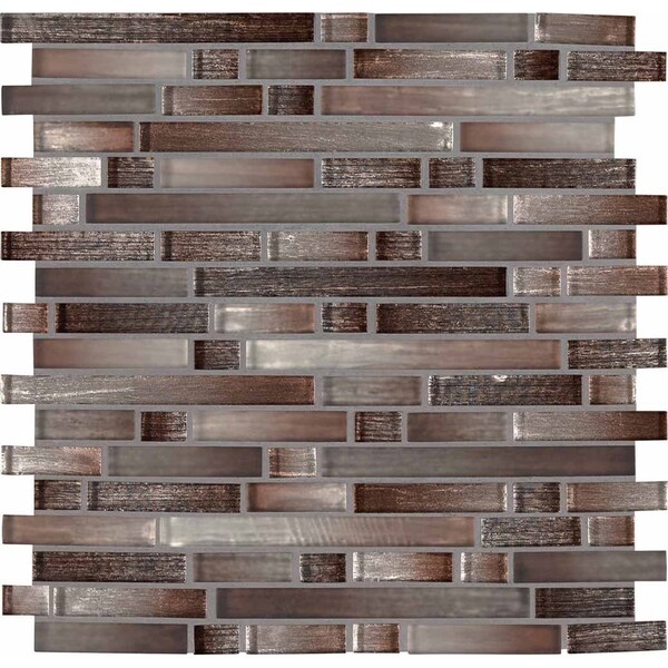 Msi Akaya Copper Interlocking 12 In. X 11.75 In. X 8 Mm Glass Mesh-Mounted Mosaic Tile, 10PK - ZOR-MD-0192