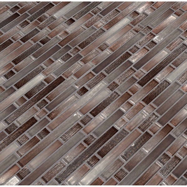 Msi Akaya Copper Interlocking 12 In. X 11.75 In. X 8 Mm Glass Mesh-Mounted Mosaic Tile, 10PK - ZOR-MD-0192