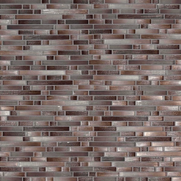 Msi Akaya Copper Interlocking 12 In. X 11.75 In. X 8 Mm Glass Mesh-Mounted Mosaic Tile, 10PK - ZOR-MD-0192