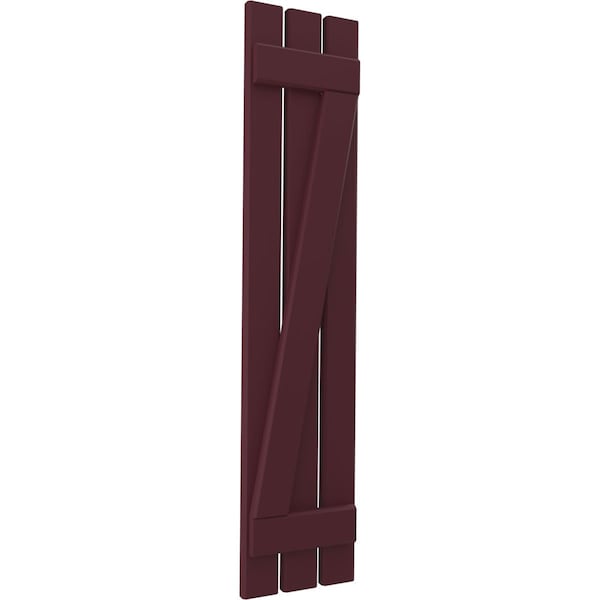 Ekena Millwork Americraft 3-Board (2 Batten) Wood Spaced Board-n-Batten Shutters w/ Z-Bar, ARW102SB311X62WRH, PR - ARW102SB311X62WRH