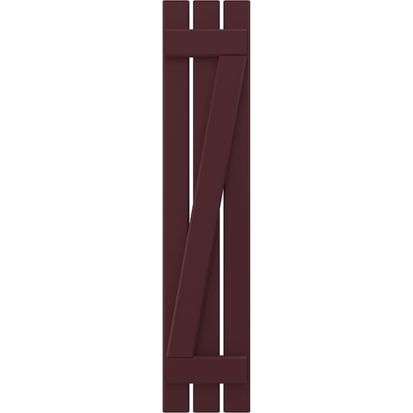 Ekena Millwork Americraft 3-Board (2 Batten) Wood Spaced Board-n-Batten Shutters w/ Z-Bar, ARW102SB311X62WRH, PR - ARW102SB311X62WRH