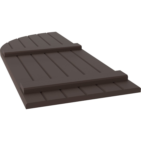 Ekena Millwork Americraft 6-Board (2 Batten) Wood Joined Board-n-Batten Shutters w/ Arch Top, ARW101BQ621X69TBH, PR - ARW101BQ621X69TBH