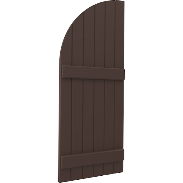 Ekena Millwork Americraft 6-Board (2 Batten) Wood Joined Board-n-Batten Shutters w/ Arch Top, ARW101BQ621X69TBH, PR - ARW101BQ621X69TBH
