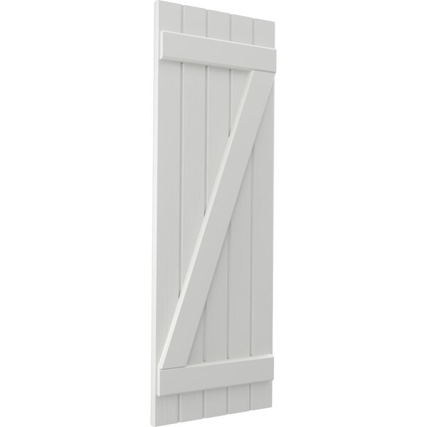 Ekena Millwork Americraft 5-Board (2 Batten) Wood Joined Board-n-Batten Shutters w/ Z-Bar, ARW102BB518X44STH, PR - ARW102BB518X44STH