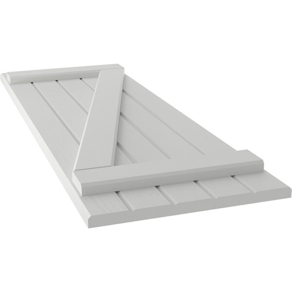 Ekena Millwork Americraft 5-Board (2 Batten) Wood Joined Board-n-Batten Shutters w/ Z-Bar, ARW102BB518X44STH, PR - ARW102BB518X44STH