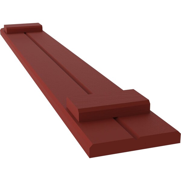 Ekena Millwork Americraft 2-Board (2 Batten) Wood Joined Board-n-Batten Shutters w/Ellipt Top, ARW101BE207X62MRH, PR - ARW101BE207X62MRH