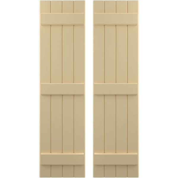 Ekena Millwork Americraft 4-Board (3 Batten) Exterior Real Wood Joined Board-n-Batten Shutters, ARW401BB414X52NTH, PR - ARW401BB414X52NTH