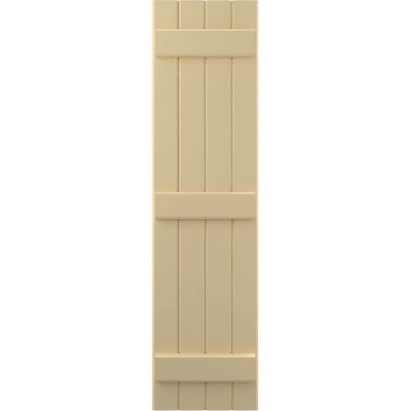 Ekena Millwork Americraft 4-Board (3 Batten) Exterior Real Wood Joined Board-n-Batten Shutters, ARW401BB414X52NTH, PR - ARW401BB414X52NTH