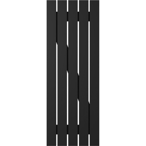 Ekena Millwork Americraft 5-Board (2 Batten) Wood Spaced Board-n-Batten Shutters w/ Z-Bar, ARW102SB519X76BLH, PR - ARW102SB519X76BLH