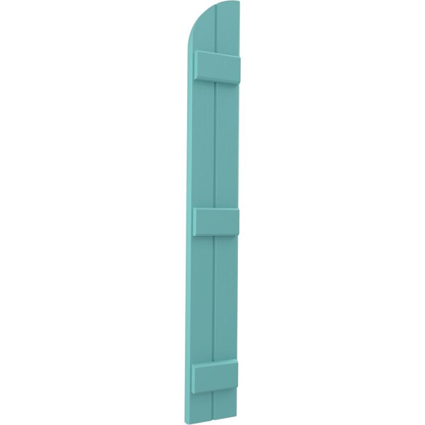 Ekena Millwork Americraft 2-Board (3 Batten) Wood Joined Board-n-Batten Shutters w/ Arch Top, ARW401BQ207X75PTH, PR - ARW401BQ207X75PTH