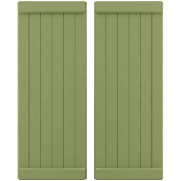 Ekena Millwork Americraft 6-Board Exterior Wood Joined Board-n-Batten Shutters w/ End Batten, ARW103BB621X69MGH, PR - ARW103BB621X69MGH