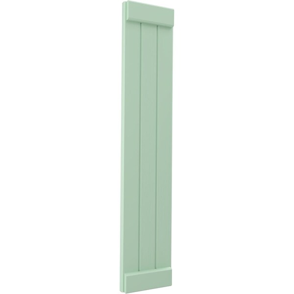 Ekena Millwork Americraft 3-Board Exterior Wood Joined Board-n-Batten Shutters w/ End Batten, ARW103BB311X47SGH, PR - ARW103BB311X47SGH
