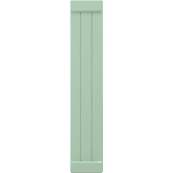Ekena Millwork Americraft 3-Board Exterior Wood Joined Board-n-Batten Shutters w/ End Batten, ARW103BB311X47SGH, PR - ARW103BB311X47SGH