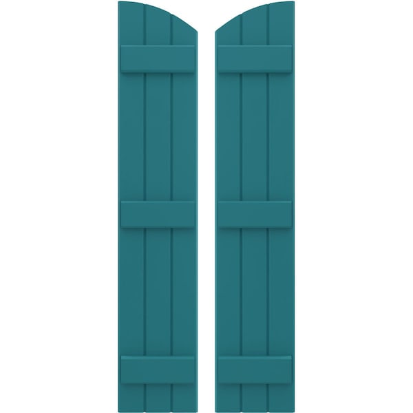 Ekena Millwork Americraft 3-Board (3 Batten) Wood Joined Board-n-Batten Shutters w/Ellipt Top, ARW401BE311X60ANH, PR - ARW401BE311X60ANH