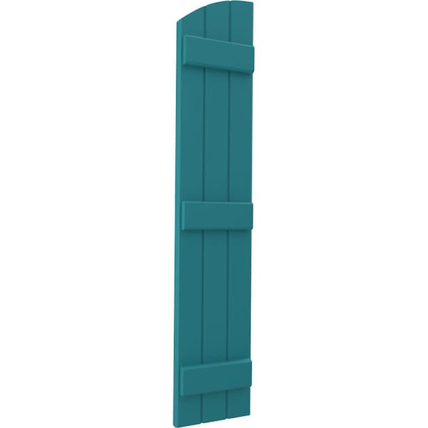 Ekena Millwork Americraft 3-Board (3 Batten) Wood Joined Board-n-Batten Shutters w/Ellipt Top, ARW401BE311X60ANH, PR - ARW401BE311X60ANH