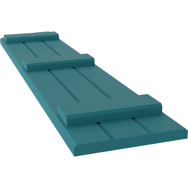 Ekena Millwork Americraft 3-Board (3 Batten) Wood Joined Board-n-Batten Shutters w/Ellipt Top, ARW401BE311X60ANH, PR - ARW401BE311X60ANH