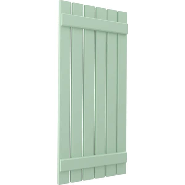 Ekena Millwork Americraft 6-Board (2 Batten) Exterior Real Wood Spaced Board-n-Batten Shutters, ARW101SB623X57SGH, PR - ARW101SB623X57SGH
