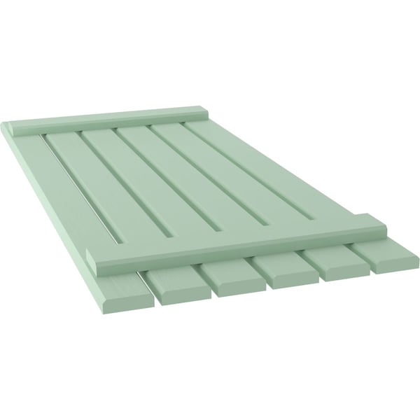 Ekena Millwork Americraft 6-Board (2 Batten) Exterior Real Wood Spaced Board-n-Batten Shutters, ARW101SB623X57SGH, PR - ARW101SB623X57SGH