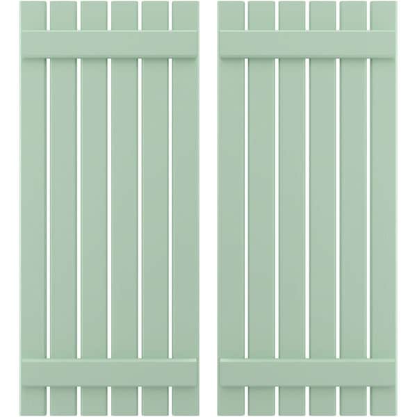 Ekena Millwork Americraft 6-Board (2 Batten) Exterior Real Wood Spaced Board-n-Batten Shutters, ARW101SB623X57SGH, PR - ARW101SB623X57SGH