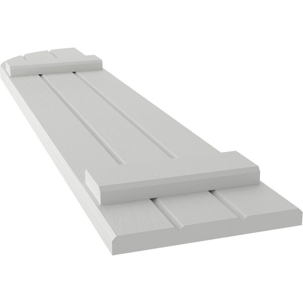 Ekena Millwork Americraft 3-Board (2 Batten) Wood Joined Board-n-Batten Shutters w/ Arch Top, ARW101BQ311X65STH, PR - ARW101BQ311X65STH