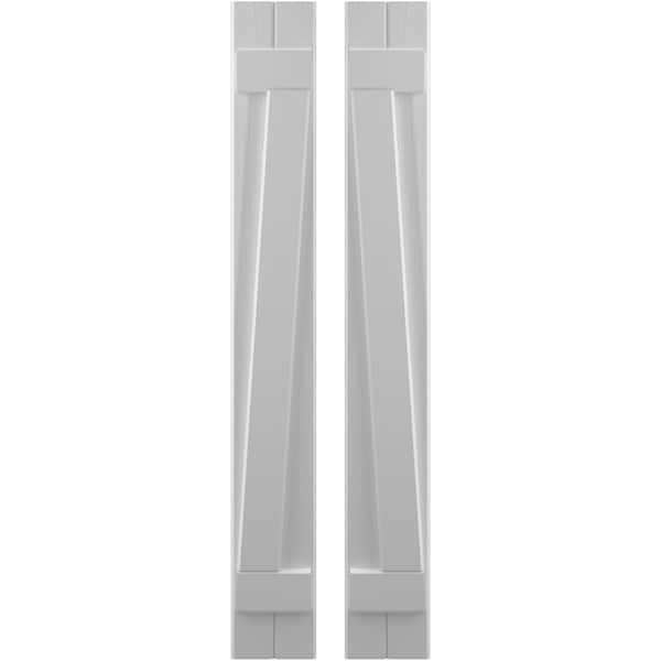 Ekena Millwork Americraft 2-Board (2 Batten) Wood Joined Board-n-Batten Shutters w/ Z-Bar, ARW102BB207X48PRH - ARW102BB207X48PRH