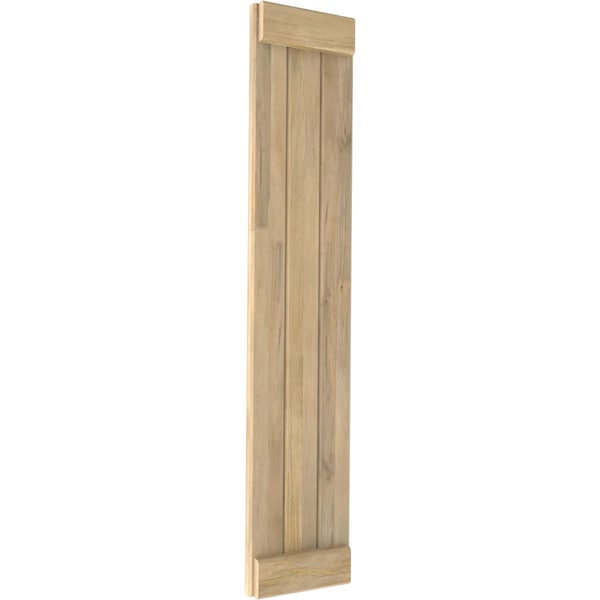 Ekena Millwork Americraft 3-Board Exterior Wood Joined Board-n-Batten Shutters w/ End Batten, ARW103BB311X37UNH, PR - ARW103BB311X37UNH
