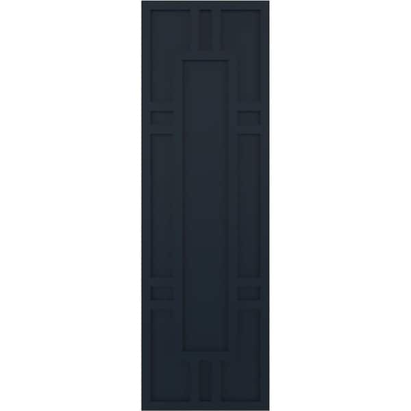 Ekena Millwork True Fit PVC Hastings Fixed Mount Shutters, Starless Night Blue, 12W x 68H, PR - TFP001HS12X068OB