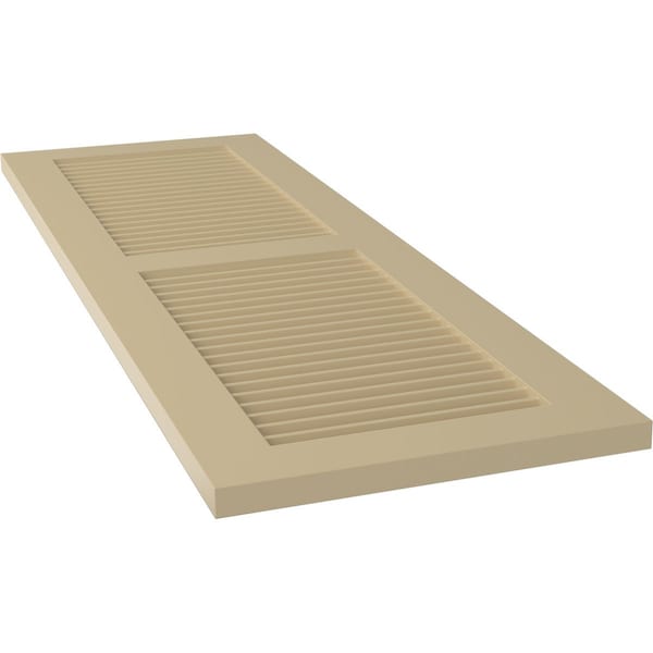 Ekena Millwork True Fit PVC, Two Equal Louver Shutters, Natural Twine, 15W x 55H, PR - TFP101LVF15X055NT