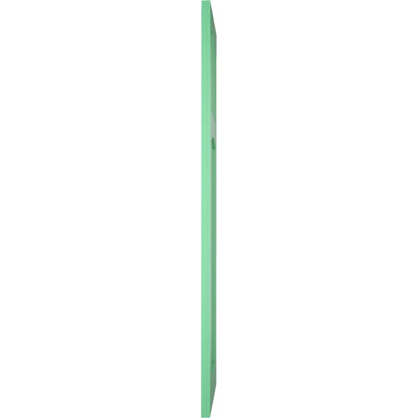 Ekena Millwork True Fit PVC San Miguel Mission Style Fixed Mount Shutters, Lilly Pads, 12W x 29H, PR - TFP001SM12X029LP