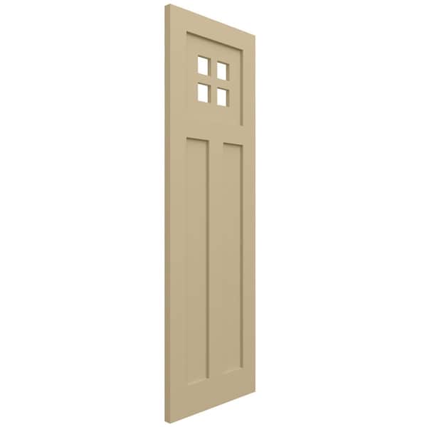 Ekena Millwork True Fit PVC San Antonio Mission Style Fixed Mount Shutters, Natural Twine, 12W x 51H, PR - TFP001ST12X051NT