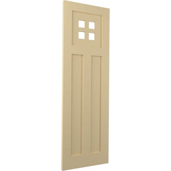 Ekena Millwork True Fit PVC San Antonio Mission Style Fixed Mount Shutters, Natural Twine, 12W x 51H, PR - TFP001ST12X051NT
