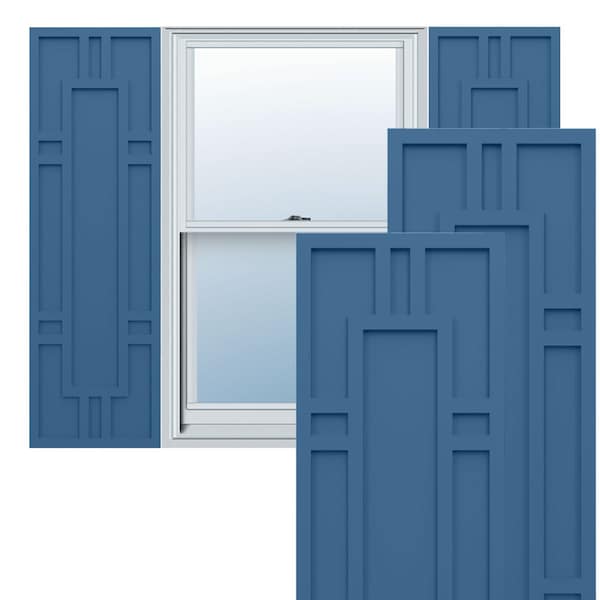 Ekena Millwork True Fit PVC Hastings Fixed Mount Shutters, Sojourn Blue, 12W x 30H, PR - TFP001HS12X030HB