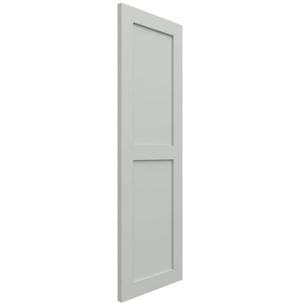 Ekena Millwork True Fit PVC Two Equal Flat Panel Shutters, Hailstorm Gray, 18W x 72H, PR - TFP101FPF18X072ST