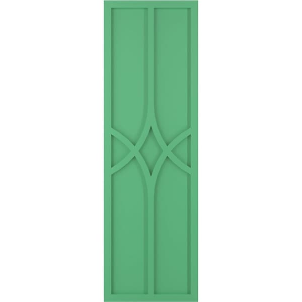 Ekena Millwork True Fit PVC Cedar Park Fixed Mount Shutters, Lilly Pads, 18W x 79H, PR - TFP001CP18X079LP