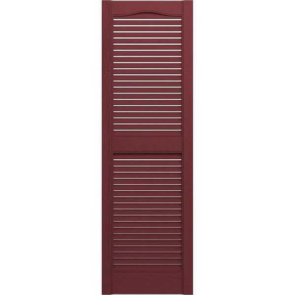 Ekena Millwork Lifetime Vinyl, TailorMade Cathedral Top Center Mullion, Open Louver, Shutter-Loks, LL1C14X05600WN, PR - LL1C14X05600WN
