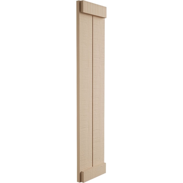 Ekena Millwork Rustic Two Board Joined Board-n-Batten Rough Cedar Faux Wood Shutters w/End Batten, 11W x 54H, PR - SHUBJE11X54RCPR