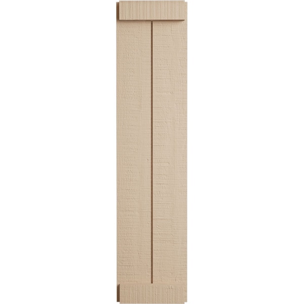 Ekena Millwork Rustic Two Board Joined Board-n-Batten Rough Cedar Faux Wood Shutters w/End Batten, 11W x 54H, PR - SHUBJE11X54RCPR