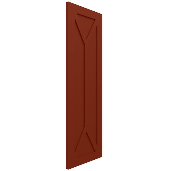 Ekena Millwork True Fit PVC San Carlos Mission Style Fixed Mount Shutters, Pepper Red, 18W x 77H, PR - TFP001SC18X077MR