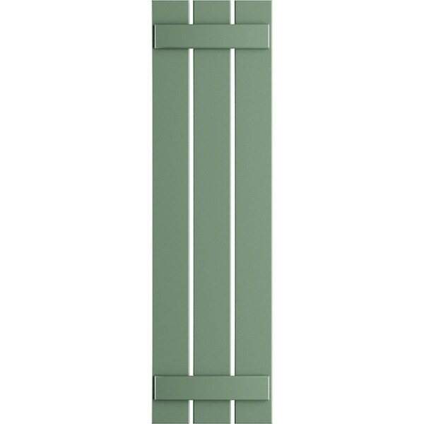 Ekena Millwork True Fit PVC, Three Board Spaced Board-n-Batten Shutters, Track Green , 17 1/8W x 40H, PR - TFP101SBF17X040TG