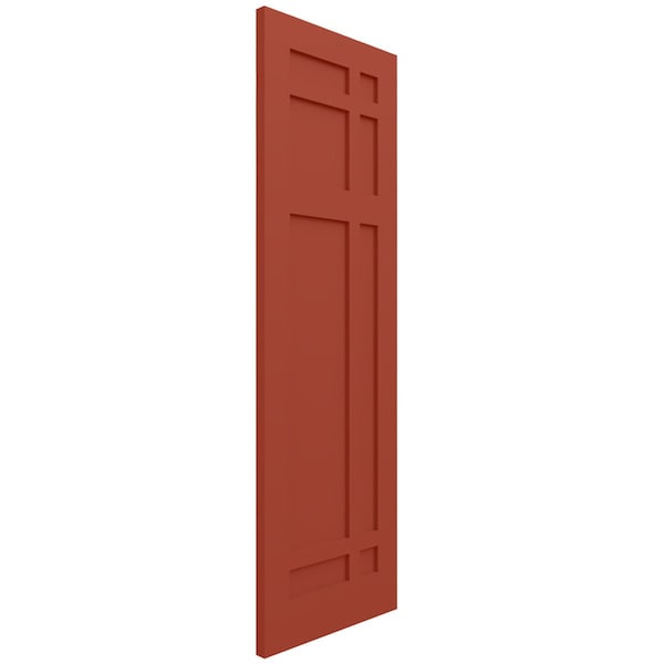 Ekena Millwork True Fit PVC San Juan Capistrano Mission Style Fixed Mount Shutters, Colorful Leaves, 12W x 73H, PR - TFP001SJ12X073CL