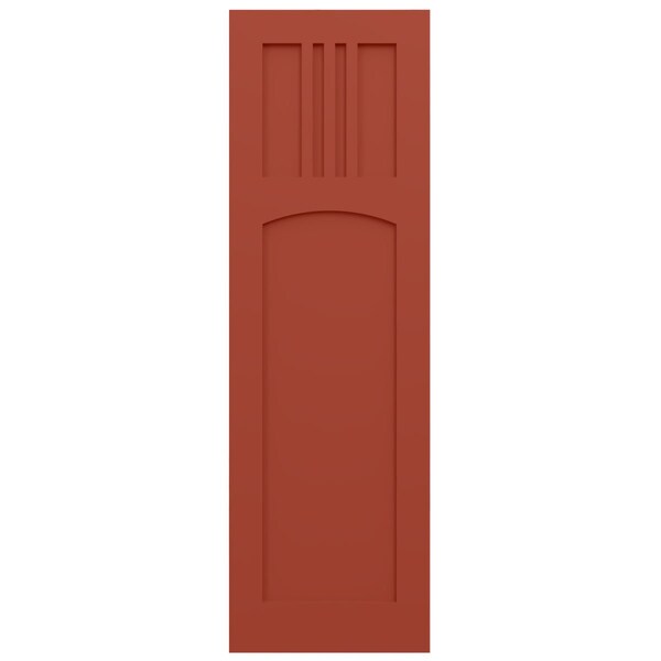 Ekena Millwork True Fit PVC San Miguel Mission Style Fixed Mount Shutters, Colorful Leaves, 15W x 38H, PR - TFP001SM15X038CL