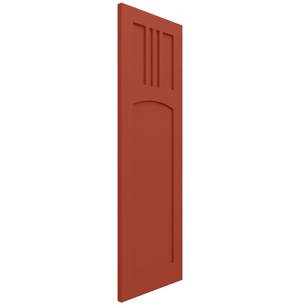 Ekena Millwork True Fit PVC San Miguel Mission Style Fixed Mount Shutters, Colorful Leaves, 15W x 38H, PR - TFP001SM15X038CL