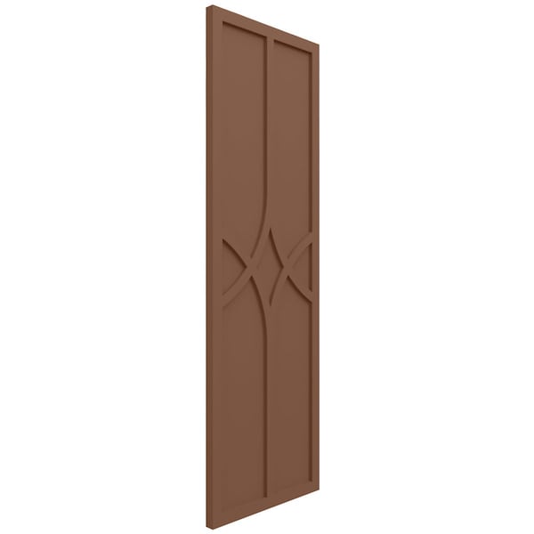 Ekena Millwork True Fit PVC Cedar Park Fixed Mount Shutters, Burnt Toffee, 18W x 40H, PR - TFP001CP18X040BT