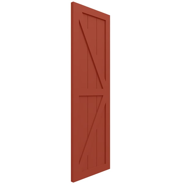 Ekena Millwork True Fit PVC Two Equal Panel Farmhouse Fixed Mount Shutters w/Z-Bar, Colorful Leaves, 12W x 80H, PR - TFP102FH12X080CL