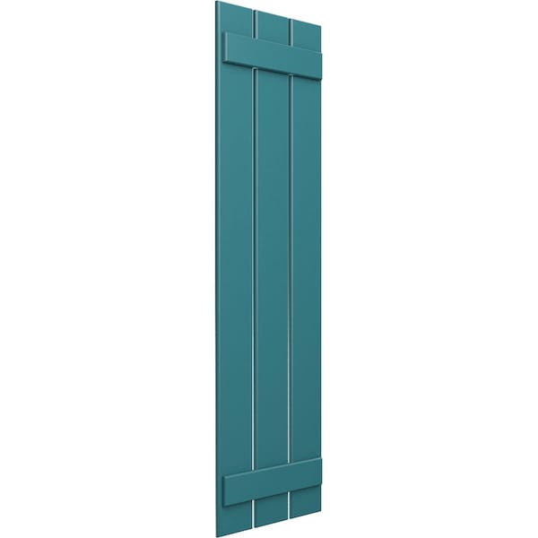 Ekena Millwork True Fit PVC, Three Board Spaced Board-n-Batten Shutters, Antigua , 17 1/8W x 65H, PR - TFP101SBF17X065AN