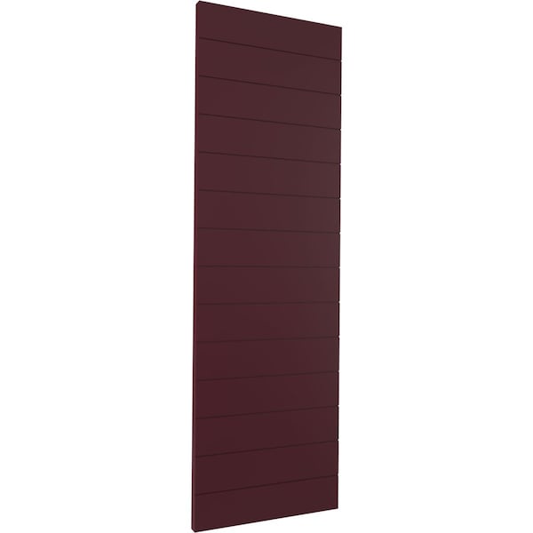 Ekena Millwork True Fit PVC Horizontal Slat Modern Style Fixed Mount Shutters, Wine Red, 12W x 25H, PR - TFP001HZ12X025WR