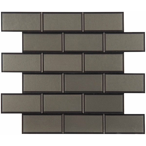 Msi Crisson Bevel Subway Peel And Stick 12 In. X 12 In. X 4 Mm Glass Mosaic Tile, 20PK - ZOR-MD-0260