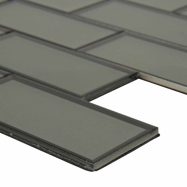 Msi Crisson Bevel Subway Peel And Stick 12 In. X 12 In. X 4 Mm Glass Mosaic Tile, 20PK - ZOR-MD-0260