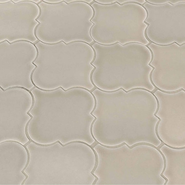 Msi Portico Pearl Arabesque 10.83 In. X 15.5 In. X 8Mm Glossy Ceramic Mesh-Mounted Mosaic Tile, 10PK - ZOR-MD-0240