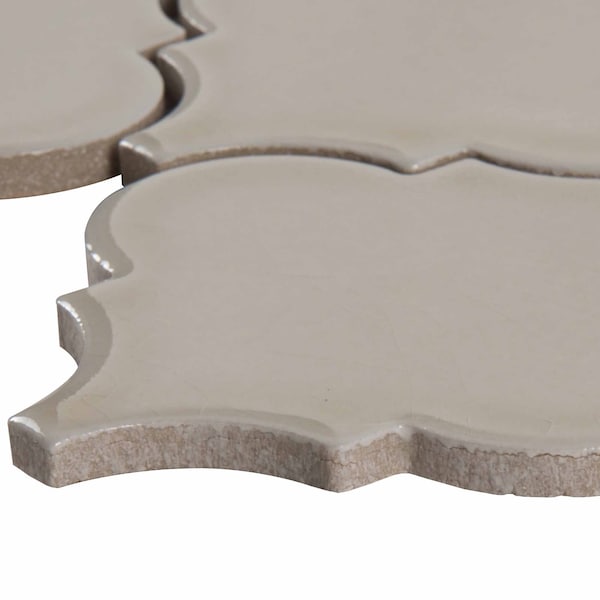Msi Portico Pearl Arabesque 10.83 In. X 15.5 In. X 8Mm Glossy Ceramic Mesh-Mounted Mosaic Tile, 10PK - ZOR-MD-0240